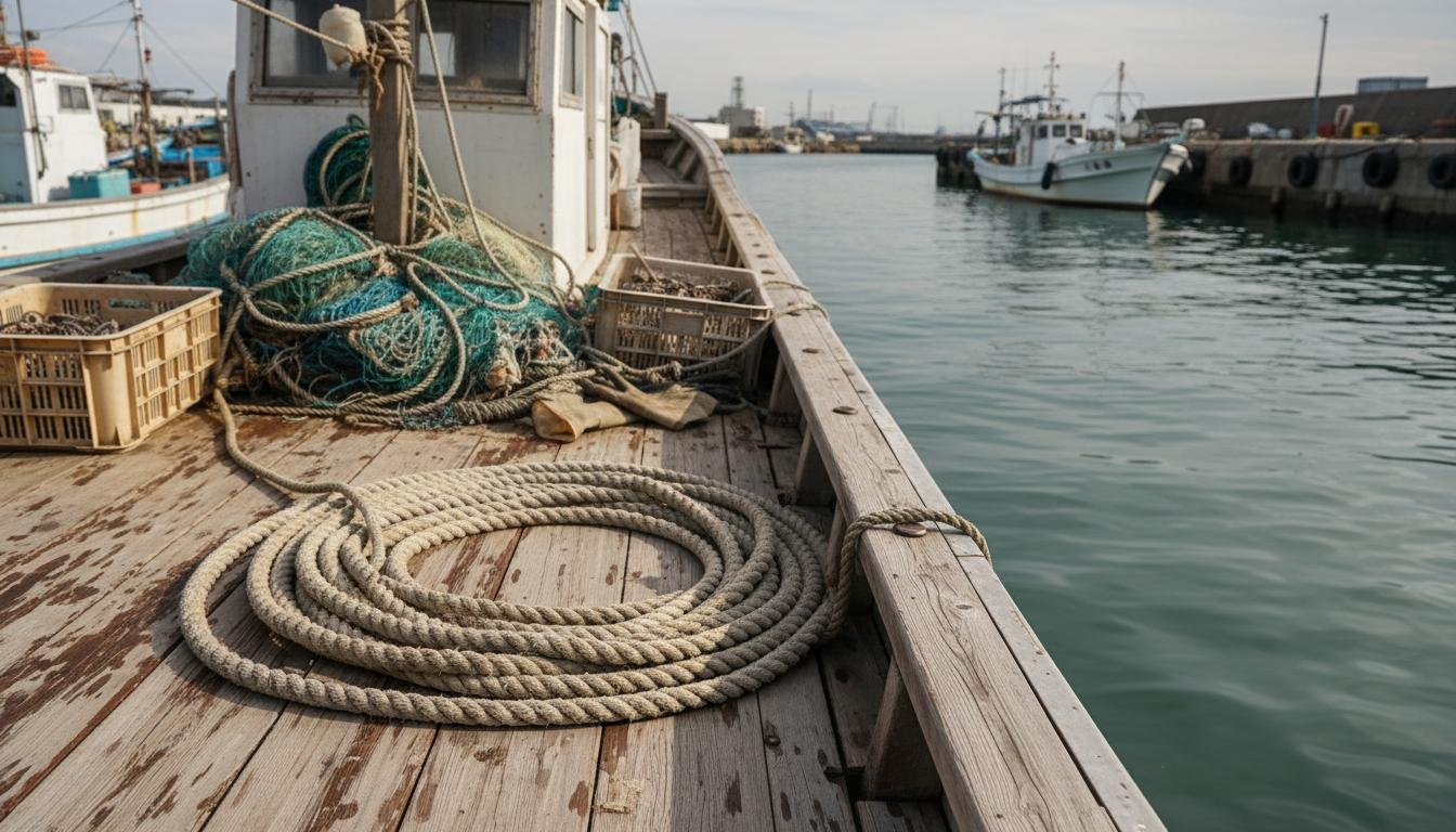 Fishing boat deck in Tokyo Bay