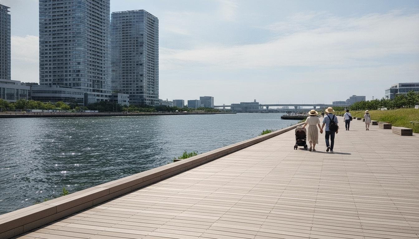 Toyosu boardwalk along Tokyo Bay